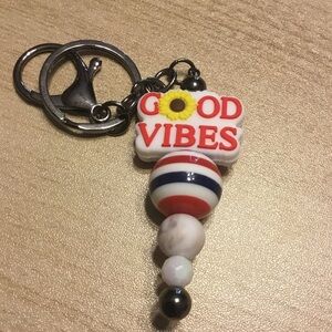 Good Vibes Keychain with Beads